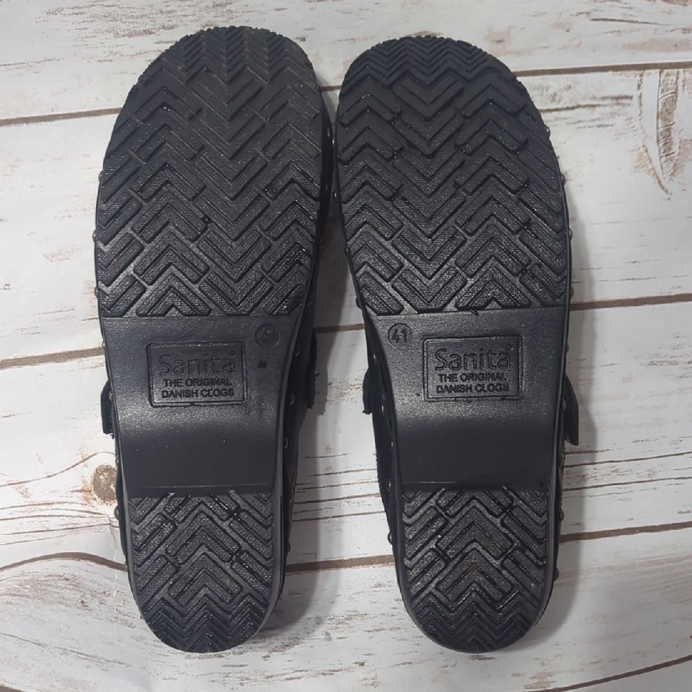 Sanita Black Studded Clogs - Picture 8 of 10
